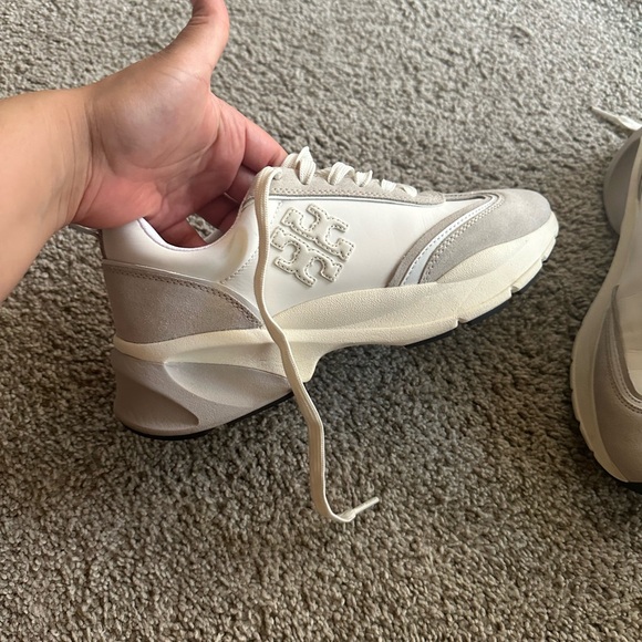 Tory Burch Cream and Gray Sneakers main image 3